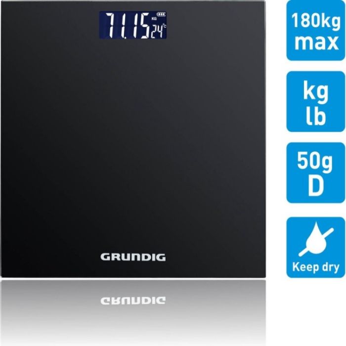 VAGA TELESNA DIGITALNA 28x28x2.2CM CRNA