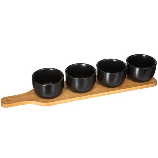 SET CINIJA ZA POSLUZENJE SA BAMBUS POSTOLJEM L41 X4