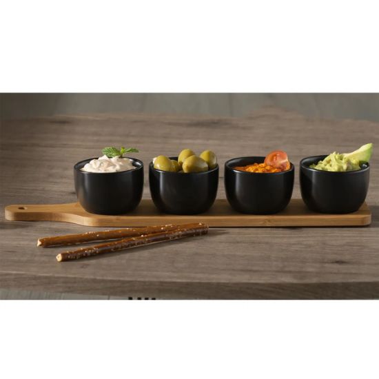 SET CINIJA ZA POSLUZENJE SA BAMBUS POSTOLJEM L41 X4