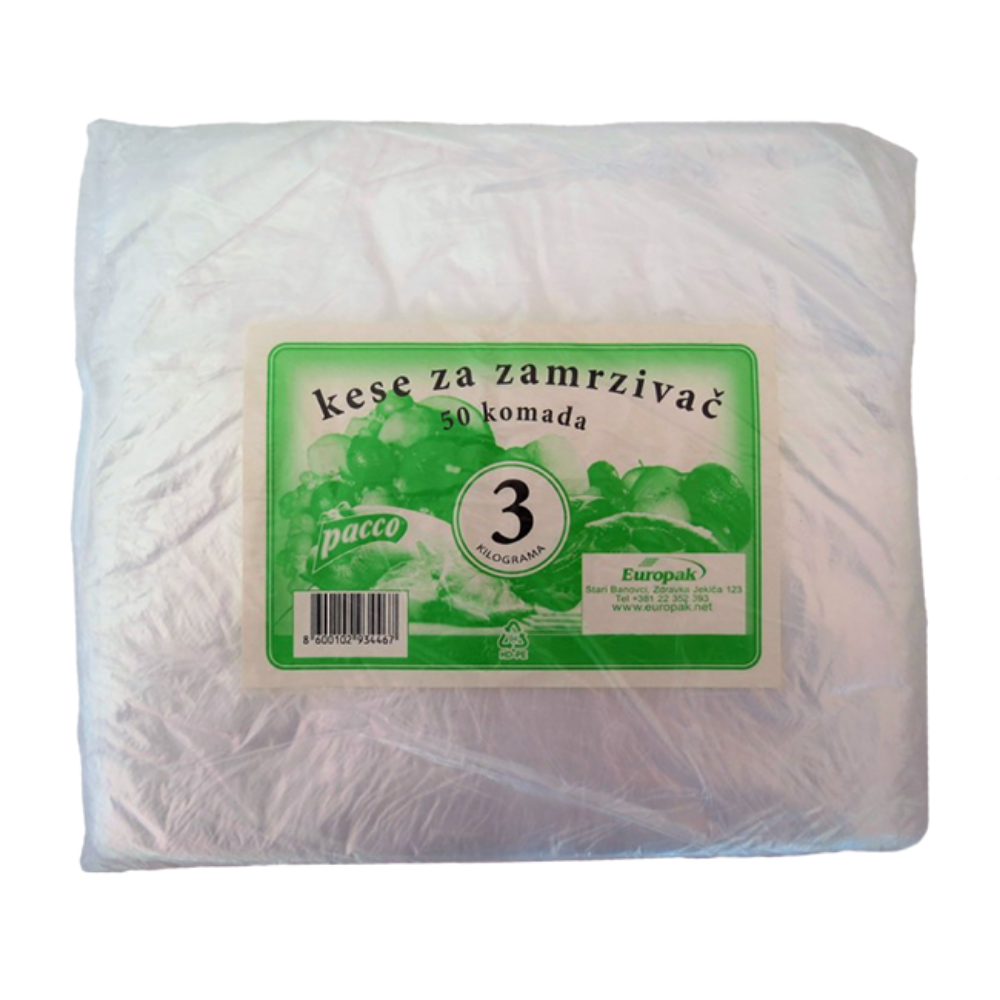 KESE ZA ZAMRZIVAČ TANJE PACCO 3kg 50/1