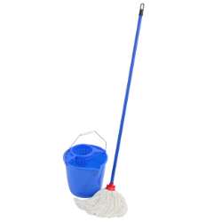 BRISAČ ZA POD (okruglo vedro) – komplet:vedro+cediljka+pamuČni brisaČ+drška