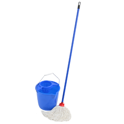 BRISAČ ZA POD (okruglo vedro) – komplet:vedro+cediljka+pamuČni brisaČ+drška