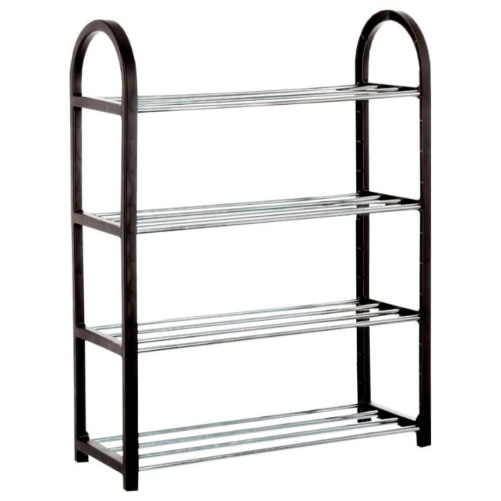 STALAK PVC + METAL  ZA OBUĆU 50X18,4X65CM CRNO/SREBRNA- JJA