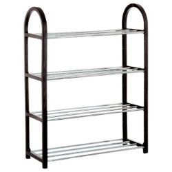 STALAK PVC + METAL  ZA OBUĆU 50X18,4X65CM CRNO/SREBRNA- JJA