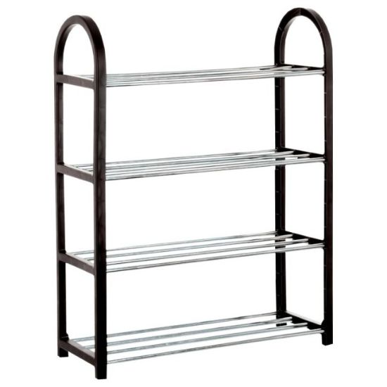 STALAK PVC + METAL  ZA OBUĆU 50X18,4X65CM CRNO/SREBRNA- JJA