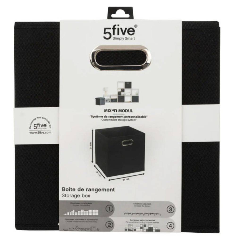 KUTIJA ZA ODLAGANJE MODUL 31X31X31CM POLIPROPILEN CRNA