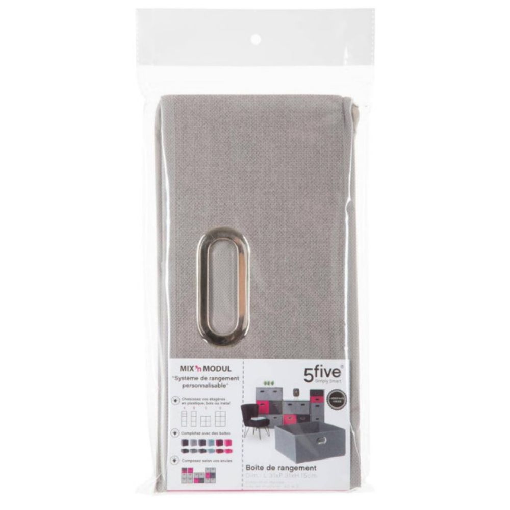 KUTIJA ZA ODLAGANJE MODUL 31X31X15CM POLIPROPILEN SVIJETLO SIVA