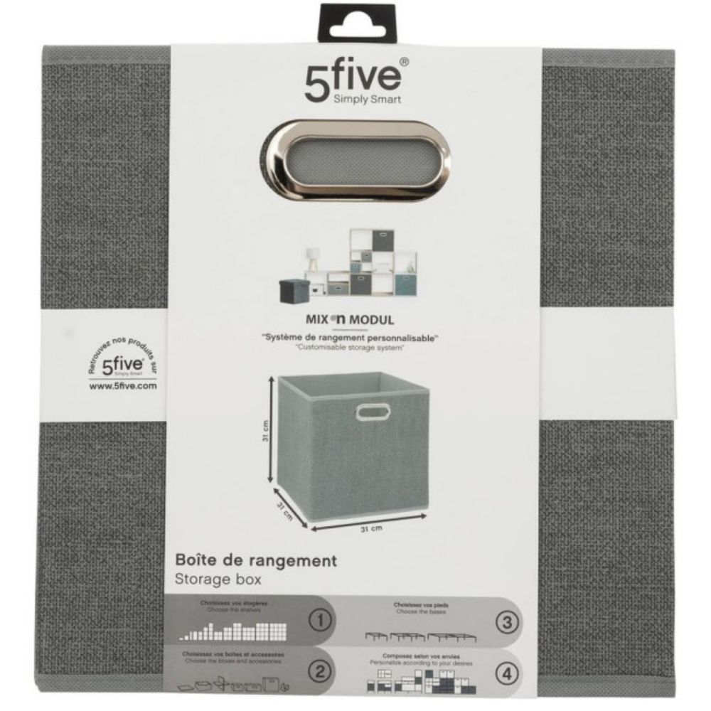 KUTIJA ZA ODLAGANJE MODUL 31X31X31CM POLIPROPILEN SVIJETLO SIVA