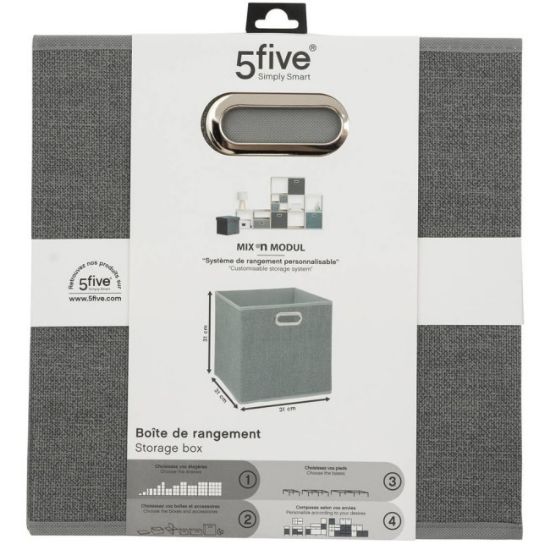 KUTIJA ZA ODLAGANJE MODUL 31X31X31CM POLIPROPILEN SVIJETLO SIVA