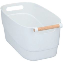 KUTIJA ZA SKLADIŠTENJE 40x22x18cm PVC BELO/NATUR