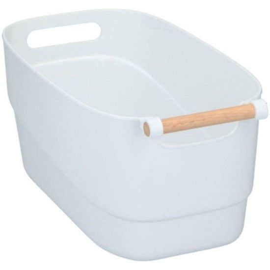 KUTIJA ZA SKLADIŠTENJE 40x22x18cm PVC BELO/NATUR