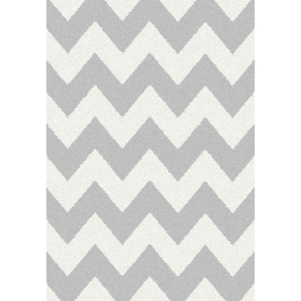 TEPIH "EXTRA FLEECE" CHEVRON BELO/SREBRNI 160X230CM