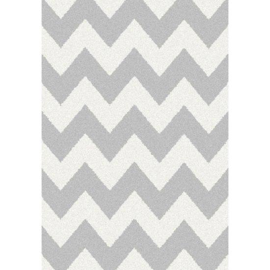 TEPIH "EXTRA FLEECE" CHEVRON BELO/SREBRNI 160X230CM