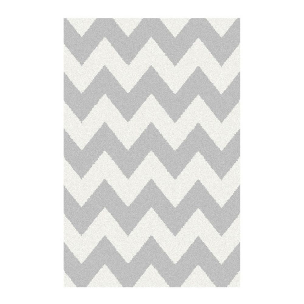 TEPIH "EXTRA FLEECE" CHEVRON BELO/SREBRNI 80X150CM