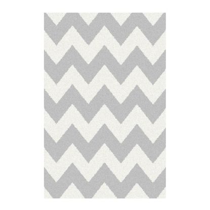 TEPIH "EXTRA FLEECE" CHEVRON BELO/SREBRNI 80X150CM