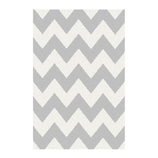 TEPIH "EXTRA FLEECE" CHEVRON BELO/SREBRNI 80X150CM