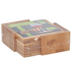 PODMETAČ ZA ČAŠE OD BAMBUSA 11x11x5CM 7 KOM.