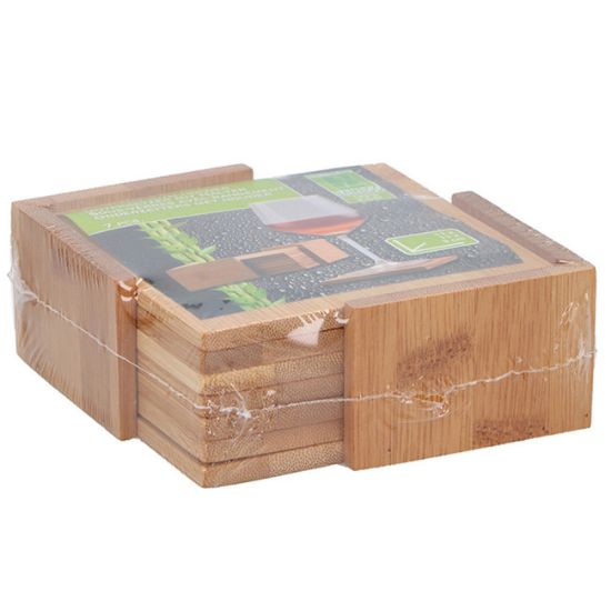 PODMETAČ ZA ČAŠE OD BAMBUSA 11x11x5CM 7 KOM.