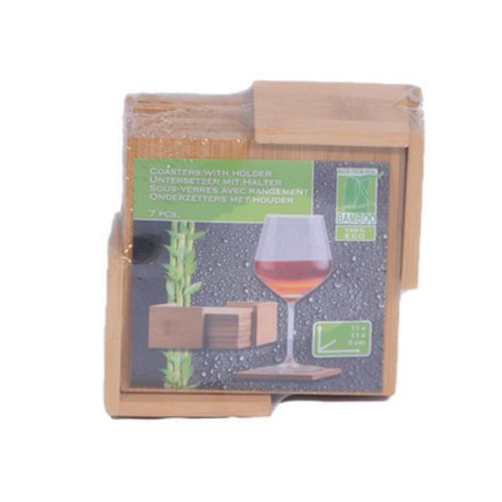 PODMETAČ ZA ČAŠE OD BAMBUSA 11x11x5CM 7 KOM.