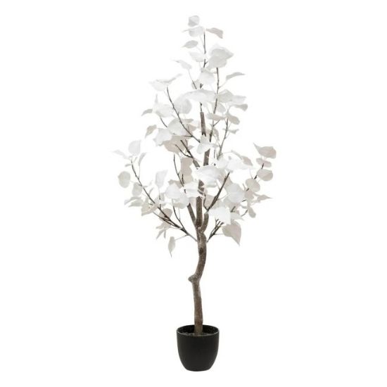 UKRAS DRVO U SAKSIJI SA BELIM LISTOVIMA H 120 CM