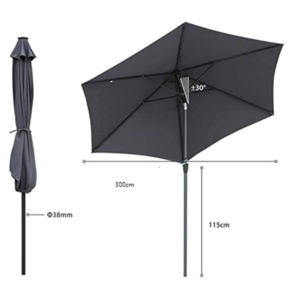 SUNCOBRAN 300cm SVETLO SIVI