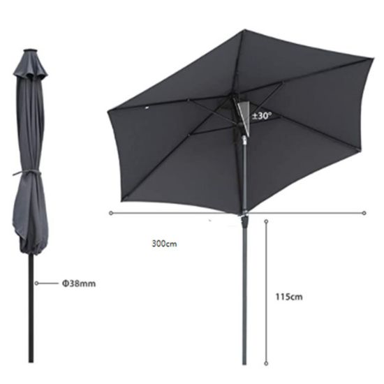 SUNCOBRAN 300cm SVETLO SIVI
