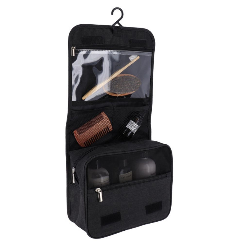 NESESER ZA PUTOVANJE SA KUKICOM 25X25X9 POLIESTER CRNA