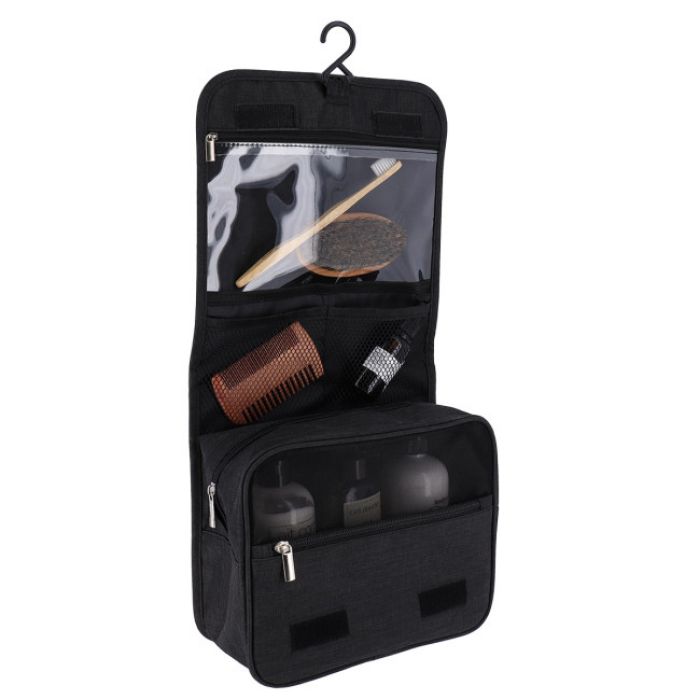 NESESER ZA PUTOVANJE SA KUKICOM 25X25X9 POLIESTER CRNA