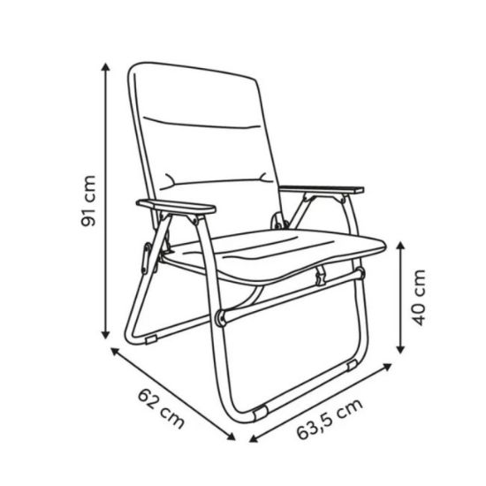 STOLICA ZA KAMPOVANJE SKLOPIVA V91 CM POLIESTER ČELIK BEŽ FIVE
