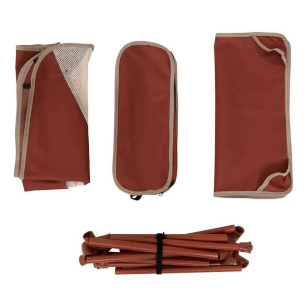 STOLICA ZA KAMPOVANJE SKLOPIVA TERRA V53 CM POLIESTER ČELIK CRVENA FIVE