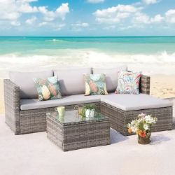 SET BROOKLYN SOFA UGAONA 194X128X62CM + STO 58X58X32CM