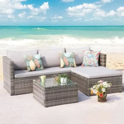 SET BROOKLYN SOFA UGAONA 194X128X62CM + STO 58X58X32CM