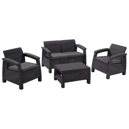 SET CORFU  STO/DVE FOTELJE/SOFA SIVI