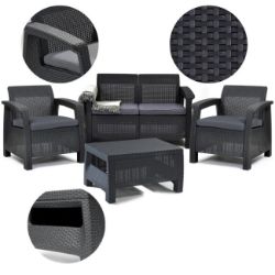 SET CORFU  STO/DVE FOTELJE/SOFA SIVI