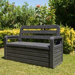 KLUPA PVC SA OSTAVOM ZA JASTUKE ANTRACIT