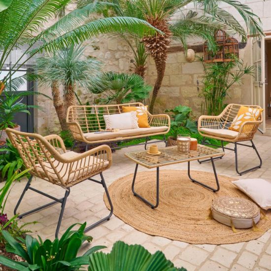 SET "SUNSET" PLETENI FOTELJE+SOFA+STO