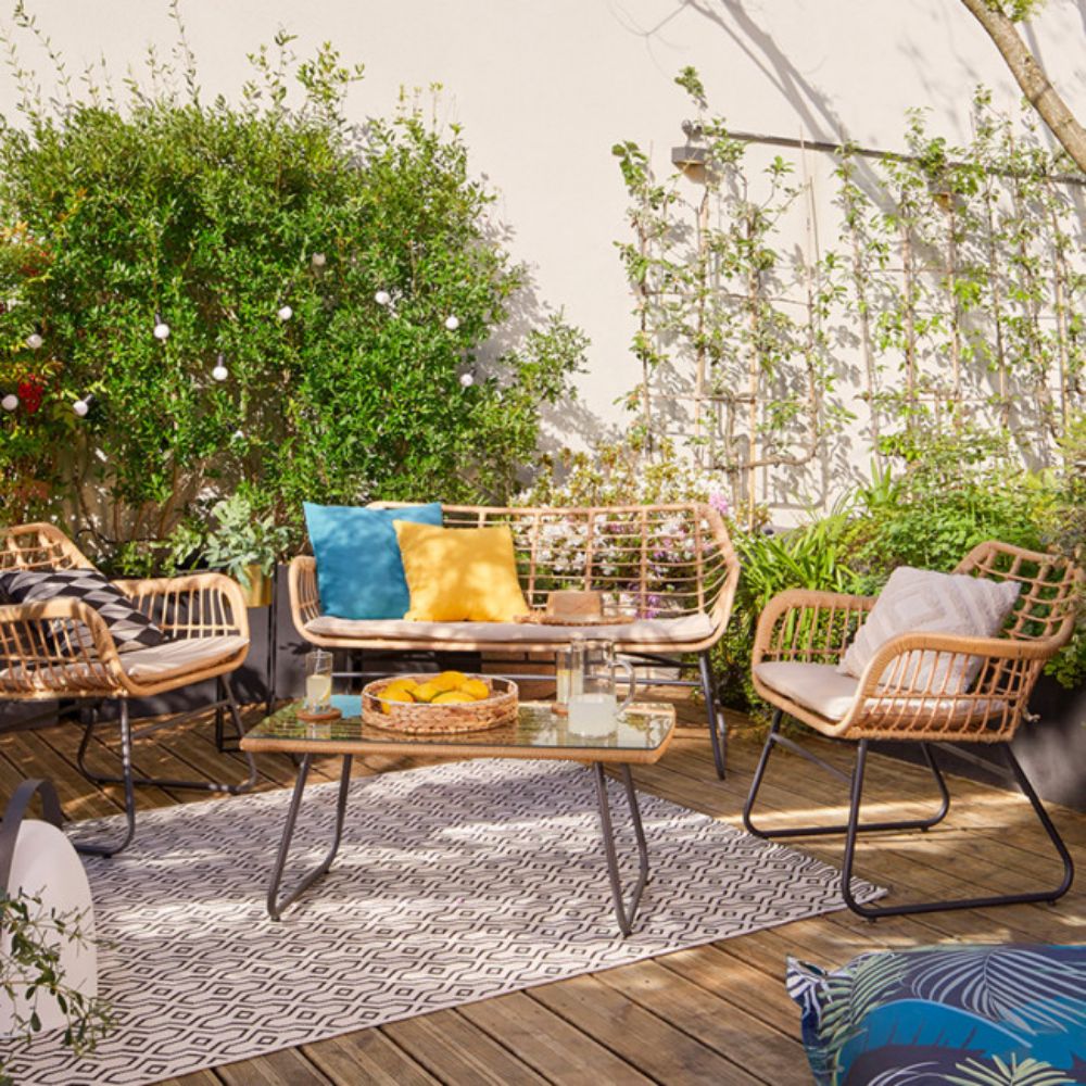 SET "SUNSET" PLETENI FOTELJE+SOFA+STO