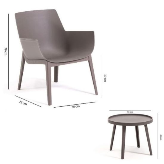SET BAŠTENSKI QUEEN TAUPE STO+2 STOLICE