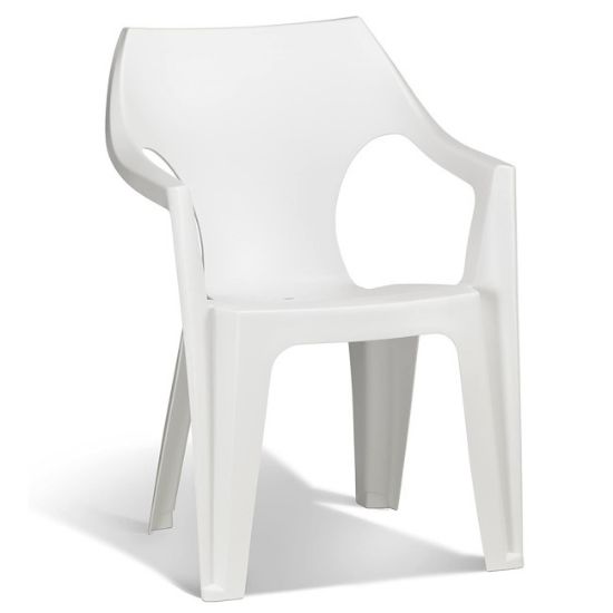 STOLICA DANTE PVC NISKI NASLON 57X57X79 BELA
