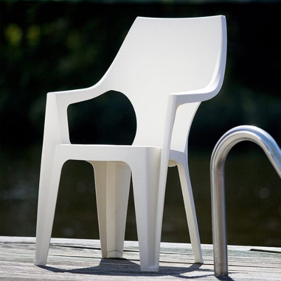 STOLICA DANTE PVC NISKI NASLON 57X57X79 BELA