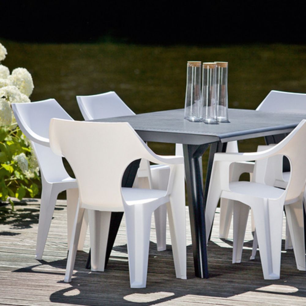 STOLICA DANTE PVC NISKI NASLON 57X57X79 BELA