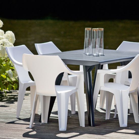 STOLICA DANTE PVC NISKI NASLON 57X57X79 BELA
