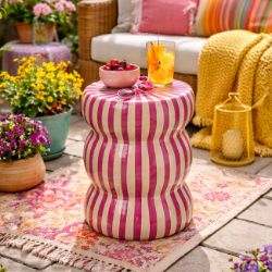 Slika STOČIĆ POMOĆNI KERAMIČKI ROZE - h44xd32cm