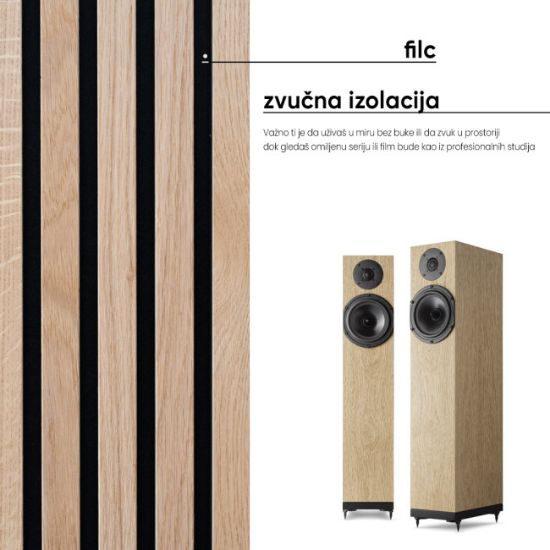 PANEL ZIDNA DEKORACIJA 2.6X30-2kom.SVETLI HRAST 1.56m2-PAKOVANJE