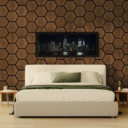 PANEL ROMB DEZEN TAMNI DEKOR 602x525x19mm AKU012