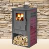PEĆ ATENE S CERAMIC CRVENA 485X435X945MM, 7-9kW - 1