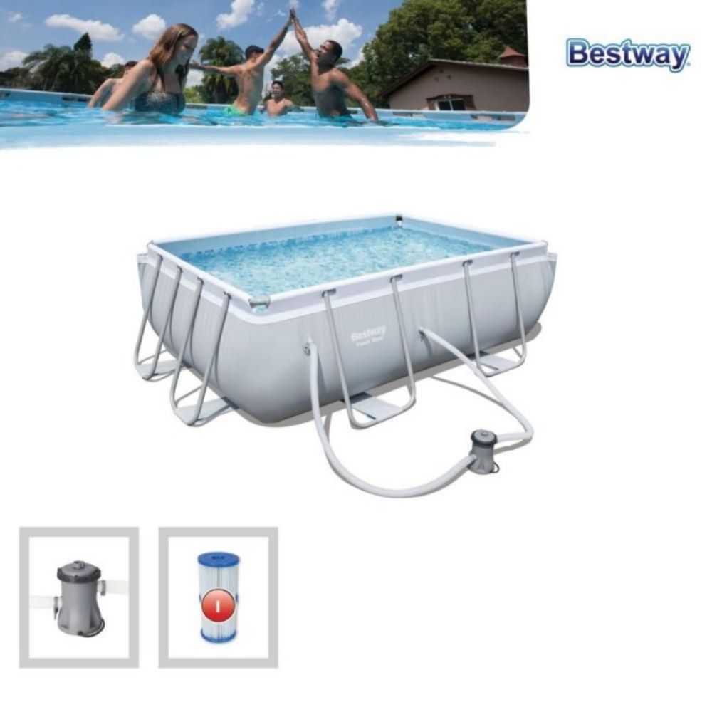 BAZEN POWER STEEL, PRAVOUGA. 2.82mX1.96mX84cm SA PUMPOM