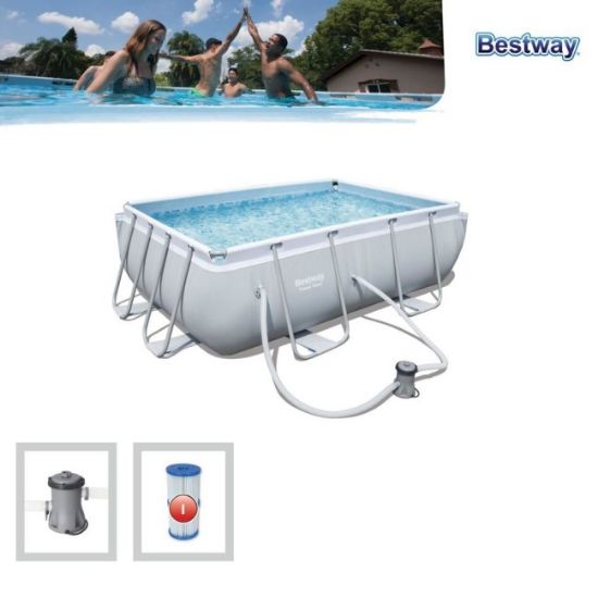 BAZEN POWER STEEL, PRAVOUGA. 2.82mX1.96mX84cm SA PUMPOM