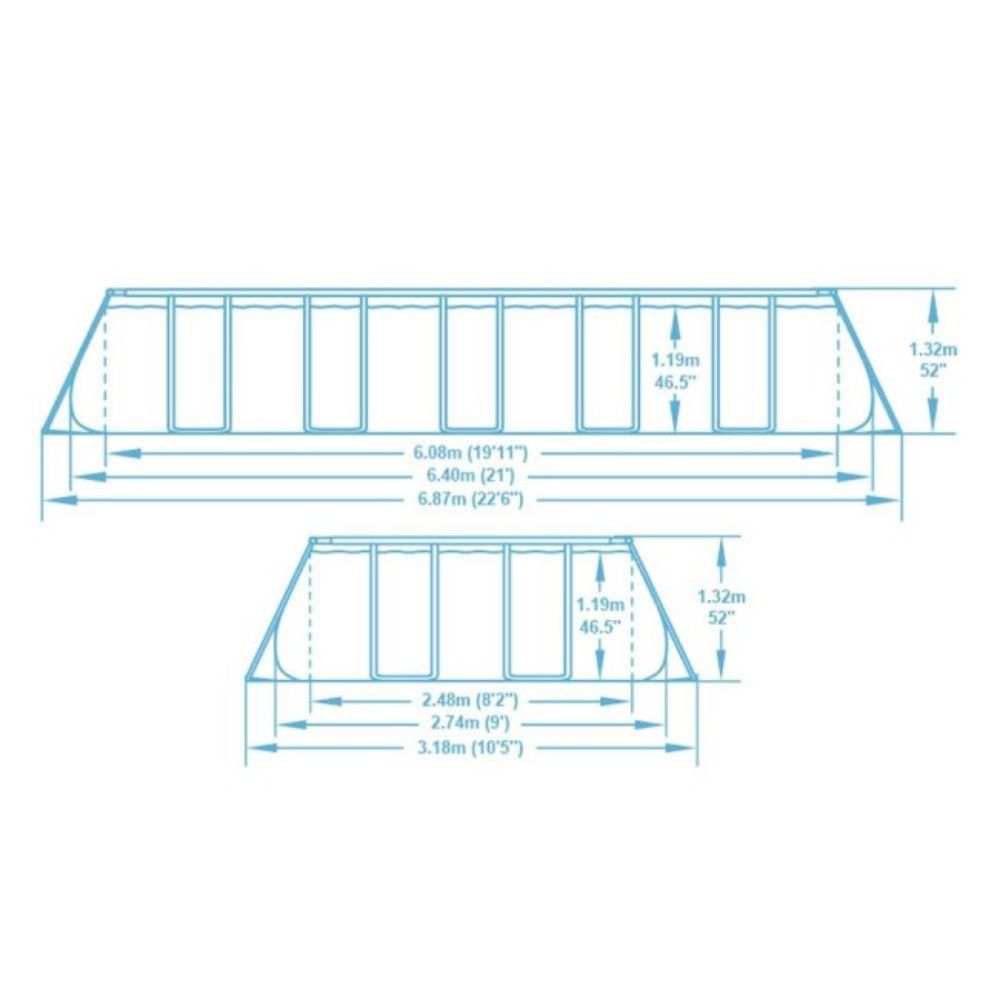 BAZEN PRAVOUGAONI 640X274X132CM SA PEŠČANOM PUMPOM