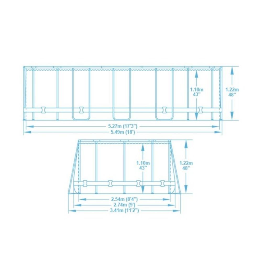 BAZEN OVALNI RATAN 549X274X122CM SA PUMPOM